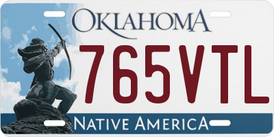 OK license plate 765VTL