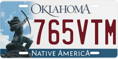 OK license plate 765VTM