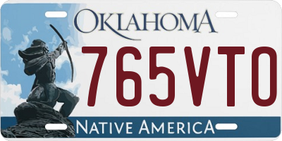 OK license plate 765VTO