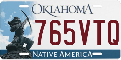 OK license plate 765VTQ