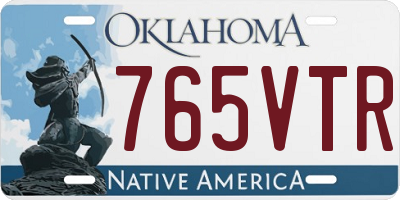 OK license plate 765VTR