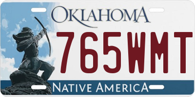 OK license plate 765WMT
