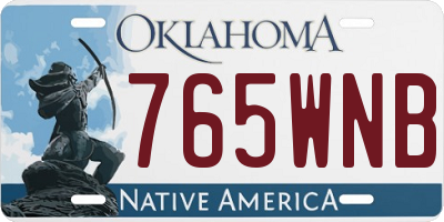 OK license plate 765WNB