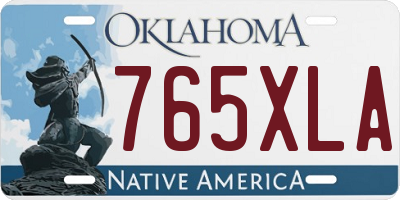 OK license plate 765XLA