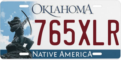 OK license plate 765XLR