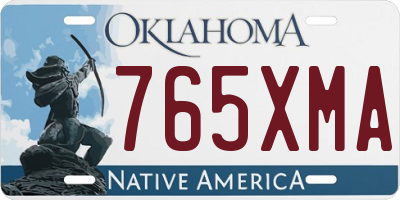OK license plate 765XMA