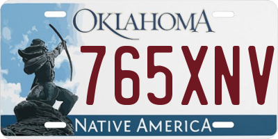 OK license plate 765XNV