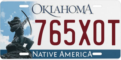 OK license plate 765XOT
