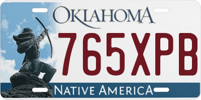 OK license plate 765XPB