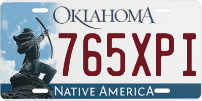 OK license plate 765XPI