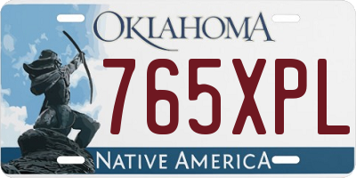OK license plate 765XPL