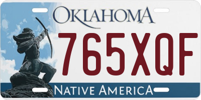 OK license plate 765XQF