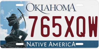 OK license plate 765XQW