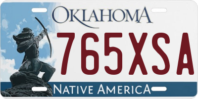 OK license plate 765XSA