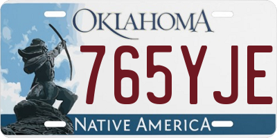 OK license plate 765YJE