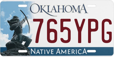 OK license plate 765YPG