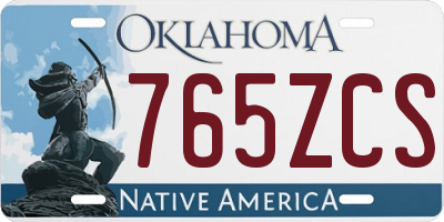 OK license plate 765ZCS