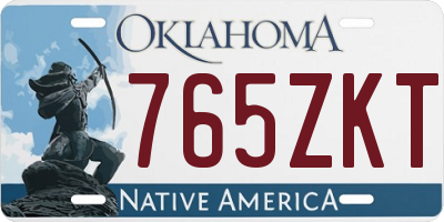 OK license plate 765ZKT