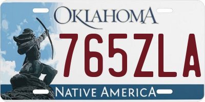 OK license plate 765ZLA