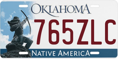 OK license plate 765ZLC