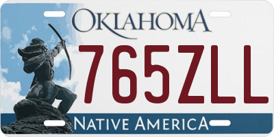 OK license plate 765ZLL