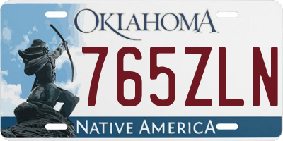 OK license plate 765ZLN