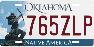 OK license plate 765ZLP