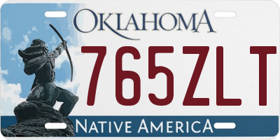 OK license plate 765ZLT