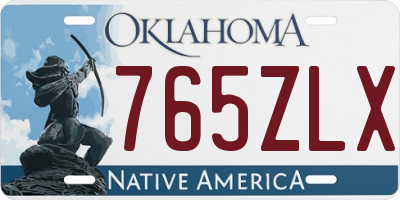 OK license plate 765ZLX