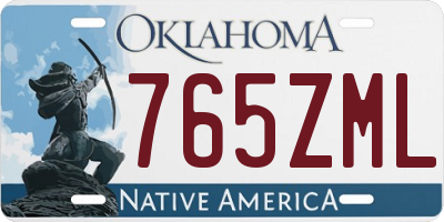 OK license plate 765ZML