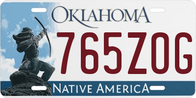 OK license plate 765ZOG