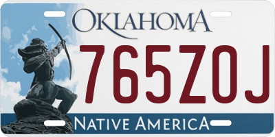 OK license plate 765ZOJ