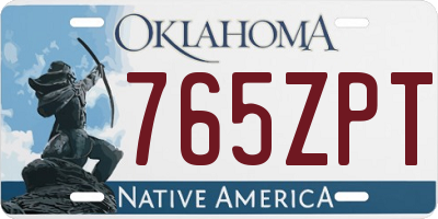 OK license plate 765ZPT