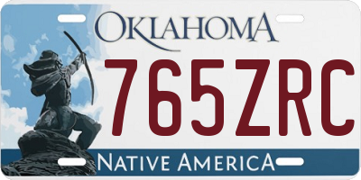 OK license plate 765ZRC