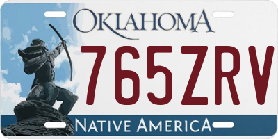 OK license plate 765ZRV