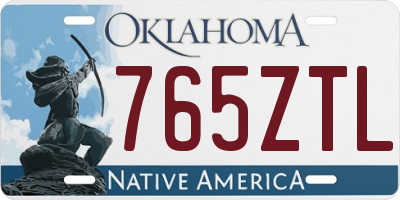 OK license plate 765ZTL