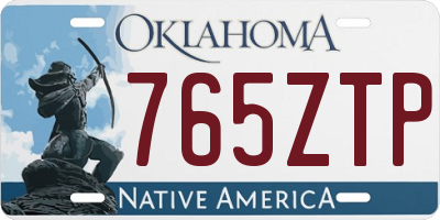 OK license plate 765ZTP