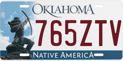 OK license plate 765ZTV