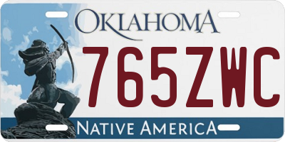 OK license plate 765ZWC