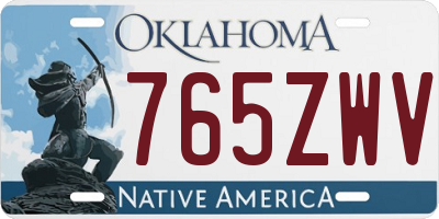 OK license plate 765ZWV