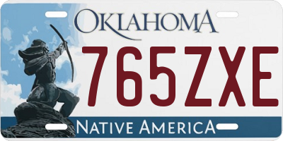OK license plate 765ZXE