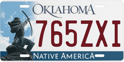 OK license plate 765ZXI
