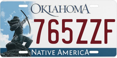 OK license plate 765ZZF