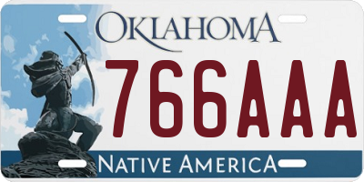 OK license plate 766AAA