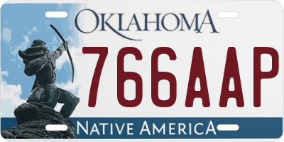 OK license plate 766AAP