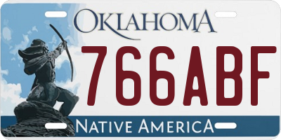 OK license plate 766ABF