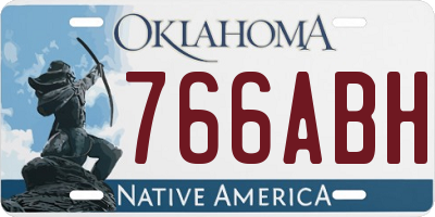 OK license plate 766ABH