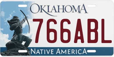OK license plate 766ABL