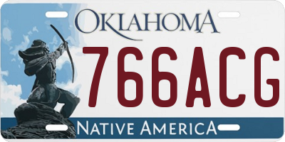 OK license plate 766ACG
