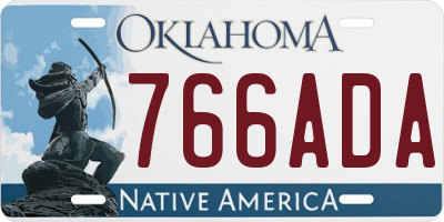 OK license plate 766ADA